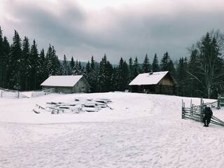 Первый снег повыше в горах, поход на полонину Барсучня.
Лагерь на осенних каникулах в Карпатах.