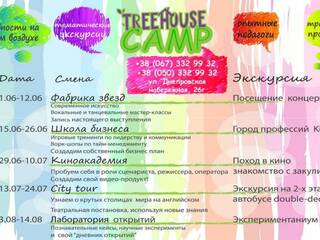 Детский лагерь TreeHouse Camp Киев, Киевская область