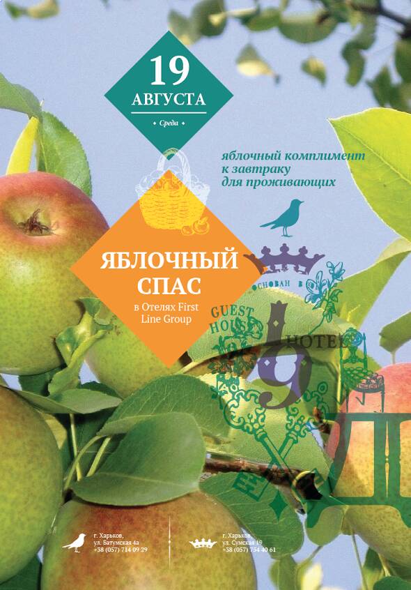 Яблочный спас в отелях First Line Group